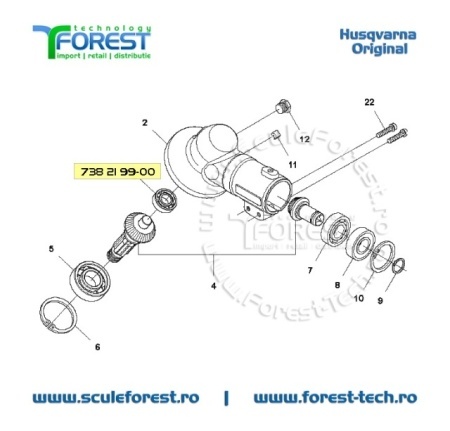 Rulment cu bile original la angrenaj unghiular motocoasa Husqvarna 135R, 232R, 325Rx, 333R, 323RII, 535RX - Img 5