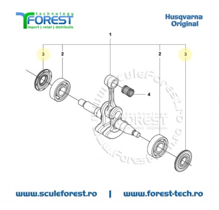 Semering original rulment ambielaj drujba Husqvarna 445, 450, 445e, 450e - Img 3