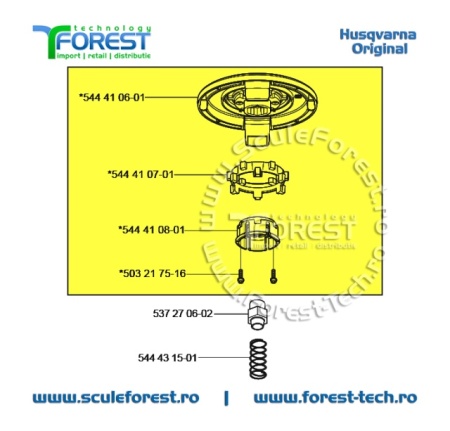 Capac inferior original echipat cu hub cap motocoasa T55X Husqvarna - Img 8