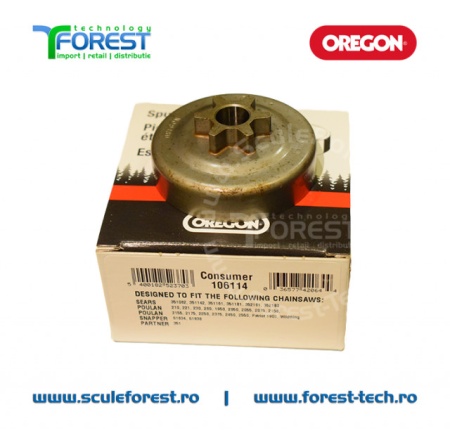 Carcasa ambreiaj Oregon pentru drujba Husqvarna 120MarkII, 236, 240, 240e, Jonsered CS2234, Cs2238, Partner 351, 352, 371, 372 cu pinion fix si rulment pas .3/8" - Img 7