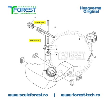 Conducta (furtun) carburant originala pentru motocoasa Husqvarna 135R, 323R, 325R, 333R, 535RX - Img 4