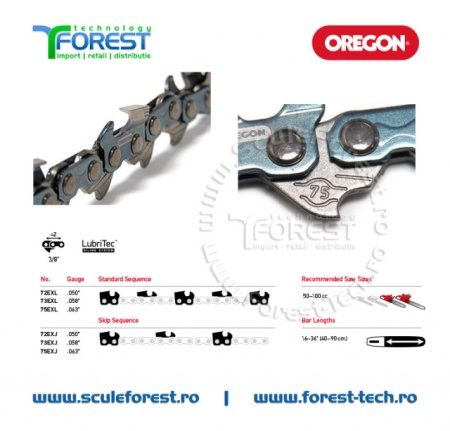 Lant drujba Oregon 18"(45cm), 34 dinti, pas 3/8, canal 1.5mm 73EXL - Img 4