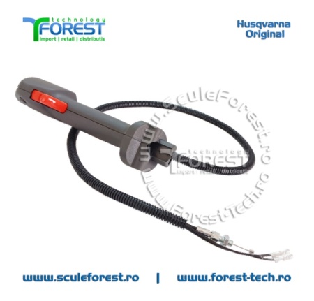 Maner acceleratie complet original cu cabluri pentru motocoasa Husqvarna 333R MarkII - Img 3
