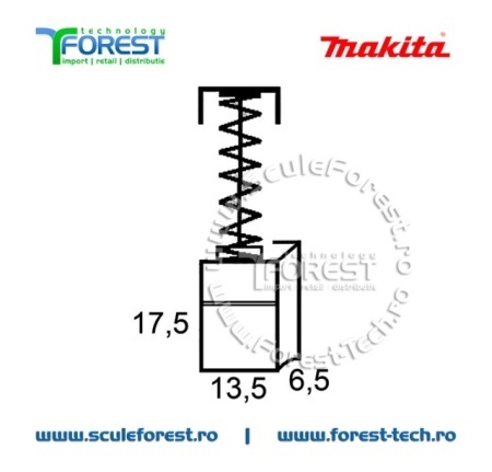 Perii colectoare (carbune) originale Makita CB155, CB161 - Img 2
