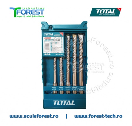 Set 5 burghie beton SDS Plus TOTAL | SculeForest.ro - Img 3