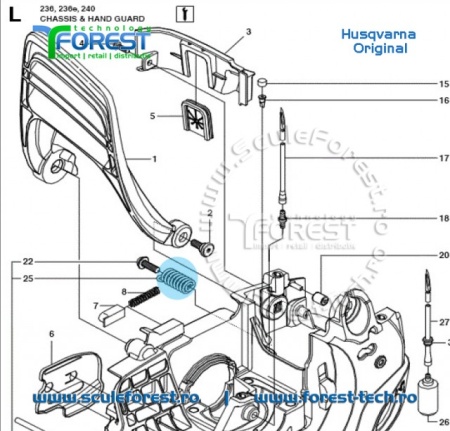 Amortizor vibratii original pentru drujba Husqvarna120 MarkII, 235, 235e, 236, 240e, Jonsered CS2234, CS2238 - Img 4