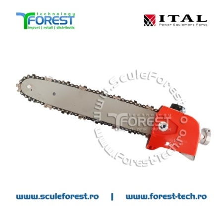 Angrenaj unghiular (reductor) cu sina de 12"(30cm) pentru motocoasa cu tub de 28mm - Img 3