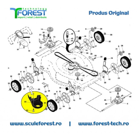 Capac sistem autopropulsie Husqvarna LC 356V, LC 356AWD, M56-190APX - Img 7
