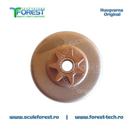 Carcasa ambreiaj originala pentru drujba Husqvarna 136, 137, 141, 142, 235, 236, 240, Partner 352, 371 cu pinion fix si rulment pas .325" - Img 3