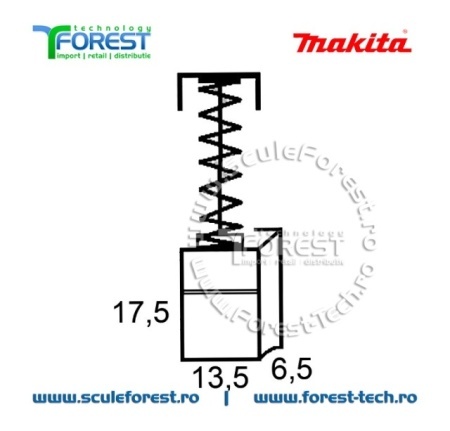 Perii colectoare (carbune) originale Makita CB153 - Img 5