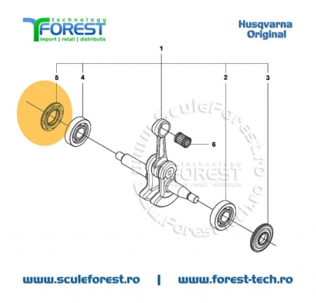 Semering original rulment ambielaj drujba Husqvarna 135,435,435e,440e - Img 4