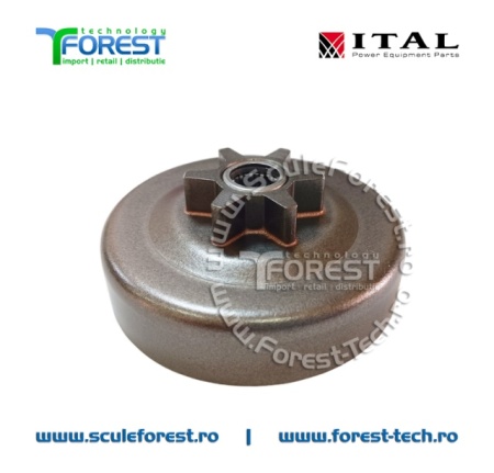 Carcasa ambreiaj compatibila pentru drujba Husqvarna 120Mark II, 235, 235e, 236, 236 II, 240, 240e, Jonsered CS2234, CS2238, Partner 351, 352, 371, 372 cu pinion fix si rulment pas .3/8" - Img 3
