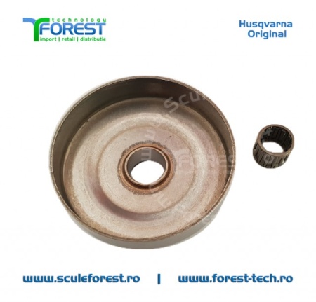 Carcasa ambreiaj originala pentru drujba Husqvarna 135, 135e, 140, 140e cu pinion fix si rulment pas .3/8" - Img 4