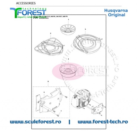 Cupa suport de protectie la disc ptr. motocositoarele Husqvarna 545RX, 545 FXT - Img 5