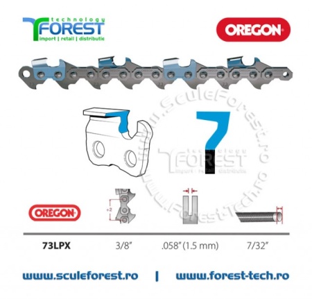 Rola lant drujba 73LPX OREGON pas 3/8 canal 1.5mm - Img 3