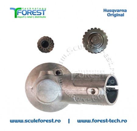 Set original pinioane angrenaj unghiular (reductor) motocoasa Husqvarna 135R, 333R, 535RX - Img 2