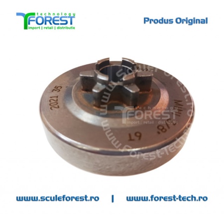Carcasa ambreiaj originala pentru drujba Husqvarna T540X cu pinion fix si rulment pas .3/8" - Img 2
