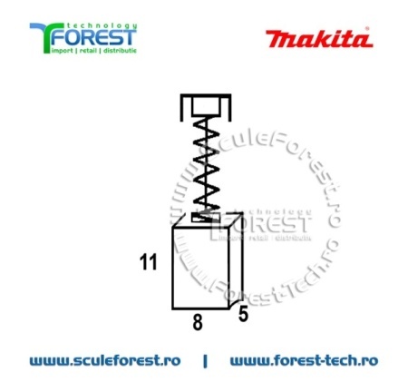 Perii colectoare (carbune) originale Makita CB64 - Img 2