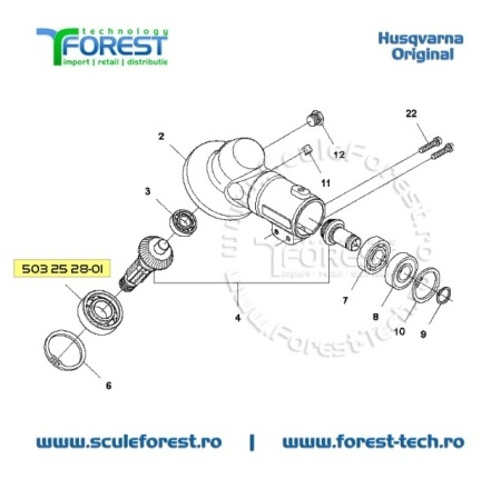 Rulment cu bile original la angrenaj unghiular motocoasa Husqvarna 135R, 235R, 333R, 535RX - Img 8