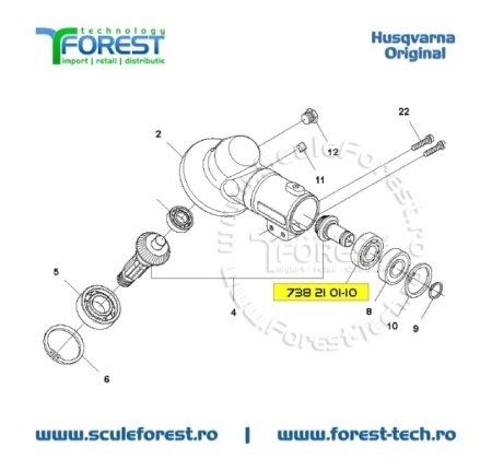 Rulment cu bile original la angrenaj unghiular motocoasa Husqvarna 135R, 235R, 333R, 535RX - Img 6