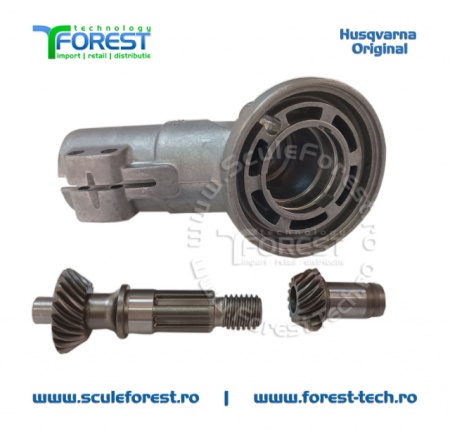 Set original pinioane angrenaj unghiular (reductor) motocoasa Husqvarna 135R, 333R, 535RX - Img 3