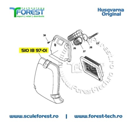 Capac filtru aer original pentru motocoasa Husqvarna 545RX - Img 8