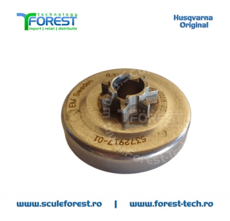 Carcasa ambreiaj originala pentru drujba Husqvarna 455 Rancher cu pinion fix si rulment pas .325" - Img 2