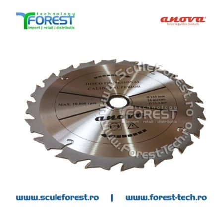 Disc (cutit) motocoasa VIDIA Anova, arbusti 255mm 20 dinti profil curb anti-recul | SculeForest - Img 3