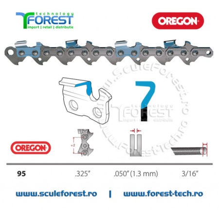 Lant drujba Oregon 15"(38cm), 32 dinti, pas 325, canal 1.3mm 95TXL - Img 2
