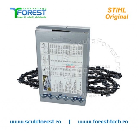 Lant drujba Stihl 35cm, 25 dinti (50 eclise), pas 3/8, canal 1.3mm (colt drept) - 3616 000 0050 - Img 2