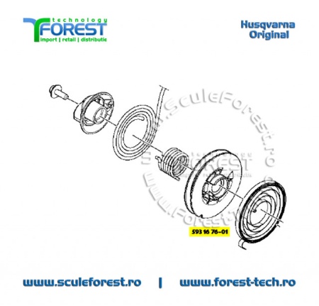 Tambur demaror 2 original pentru drujba Husqvarna 135 MarkII - Img 8