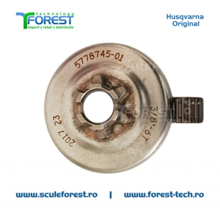 Carcasa ambreiaj originala pentru drujba Husqvarna 135, 135e, 140, 140e cu pinion fix si rulment pas .3/8" - Img 7