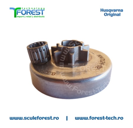 Carcasa ambreiaj originala pentru drujba Husqvarna 435, 435e, 440, 440e cu pinion fix si rulment pas .325" - Img 3