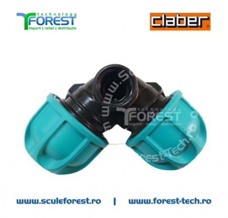 Cot Claber de 90° cu mufe de 3/4" si conector de legatura de 1/2" - Img 4
