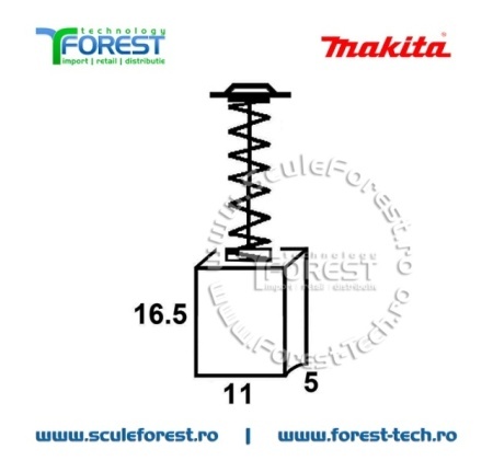 Perii colectoare (carbune) originale Makita CB303 - Img 3