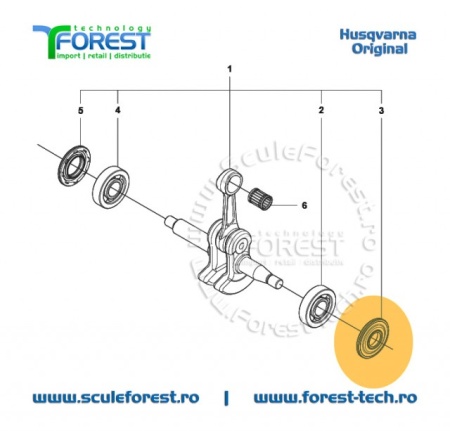 Semering original rulment ambielaj drujba Husqvarna 135,435,435e,440e - Img 5