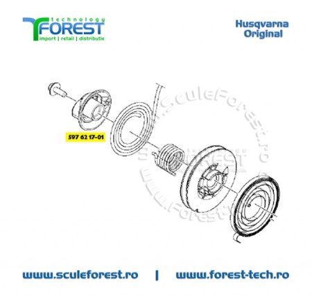 Tambur demaror 1 original pentru drujba Husqvarna 135 MarkII - Img 5