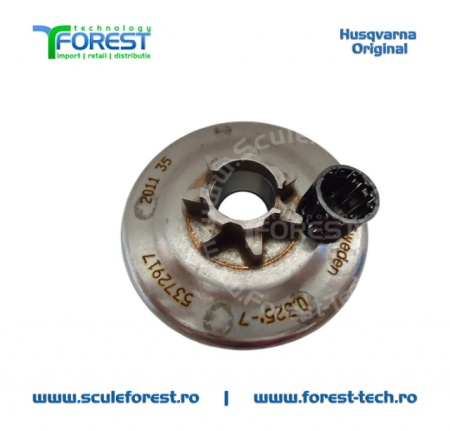 Carcasa ambreiaj originala pentru drujba Husqvarna 455 Rancher cu pinion fix si rulment pas .325" - Img 4