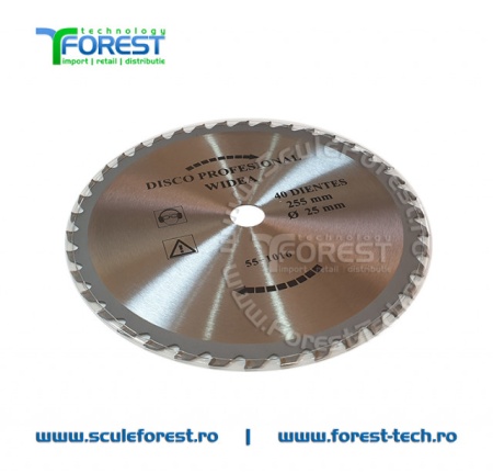 Disc (cutit) motocoasa VIDIA , arbusti 255mm 40 dinti | SculeForest - Img 3
