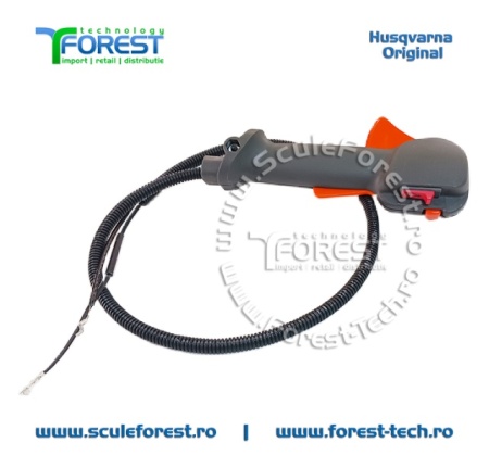 Maner acceleratie complet original cu cabluri pentru motocoasa Husqvarna 135R - Img 2