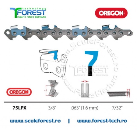 Rola lant drujba 75LPX OREGON pas 3/8 canal 1.6mm - Img 3