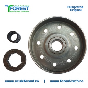 Carcasa ambreiaj originala pentru drujba Husqvarna 545, 550XP, 555, 560XP, 562XP, Jonsered CS2252, CS2253 cu sproket si rulment pas .325" - Img 2