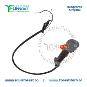 Maner acceleratie complet original cu cabluri pentru motocoasa Husqvarna 545RX