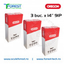 Pachet 3 lanturi drujba Oregon 14"(35cm), 26 dinti, pas 3/8, canal 1.3mm 91P