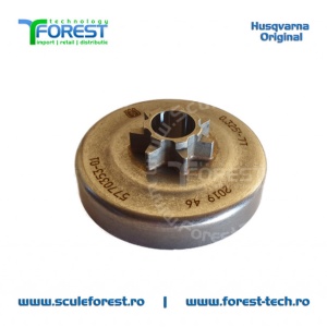 Carcasa ambreiaj originala pentru drujba Husqvarna 340, 340e, 345, 345e, 350, 350e, 445, 445e, 450 cu pinion fix si rulment pas .325" - Img 6