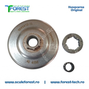 Carcasa ambreiaj originala pentru drujba Husqvarna 365, 365 X-TORQ, 371XP, 372XP, 372XP X-TORQ, Jonsered CS2166, CS2172 cu sproket si rulment pas .3/8" - Img 2