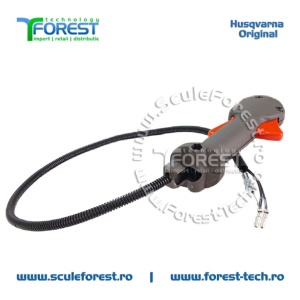 Maner acceleratie complet original cu cabluri pentru motocoasa Husqvarna 333R MarkII