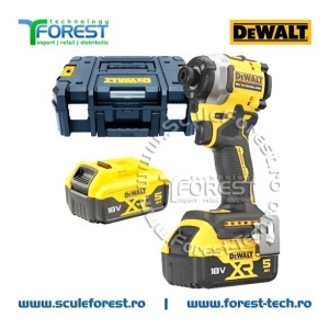 Masina de insurubat cu impact DeWalt DCF850P2T cu 2 acumulatoare Li-Ion, 18 V, 5 Ah, 205 Nm, M16, valiza - Img 3