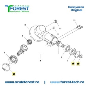 Set sigurante originale la angrenaj unghiular motocoasa Husqvarna 135R, 235R, 333R, 535RX - Img 4