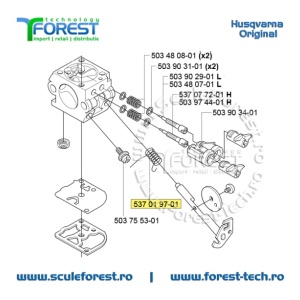 Arc tija acceleratie original la carburator Zama pentru drujba Husqvarna 40, 51, 55 - Img 6